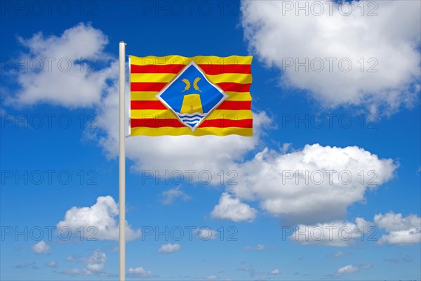 The flag of Formentera, Spain, Balearic Islands, Island, Europe, Studio, Europe