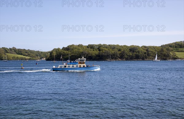 Ferry boat leaving St Mawes, Cornwall, England, UK