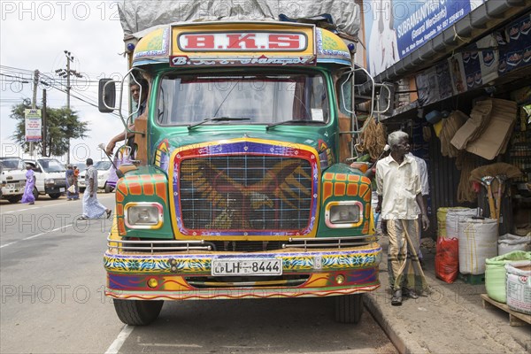 Brightly decorated lorry town of Haputale, Badulla District, Uva Province, Sri Lanka, Asia