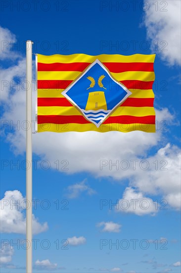 The flag of Formentera, Spain, Balearic Islands, Island, Europe, Studio, Europe