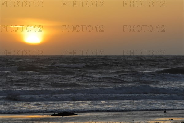 Sunset on the beach at Morro Bay, Pacific Ocean, California, USA, North America