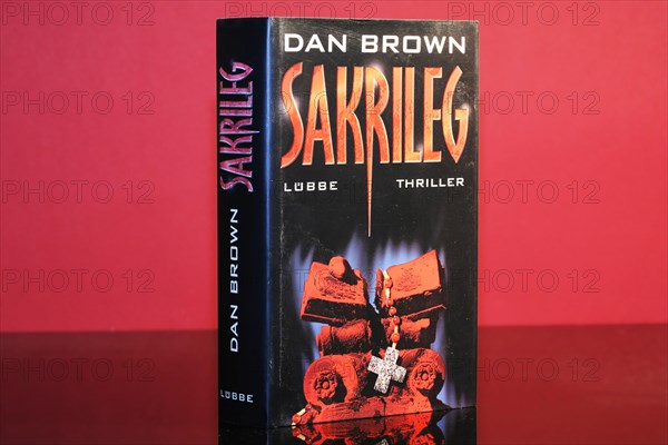 Close-up of the novel Sacrilege by Dan Brown