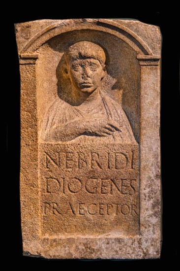 Tombstone of Nebris, 1st century, National Archaeological Museum, Villa Cassis Faraone, UNESCO World Heritage Site, important city in the Roman Empire, Aquileia, Friuli, Italy, Aquileia, Friuli, Italy, Europe