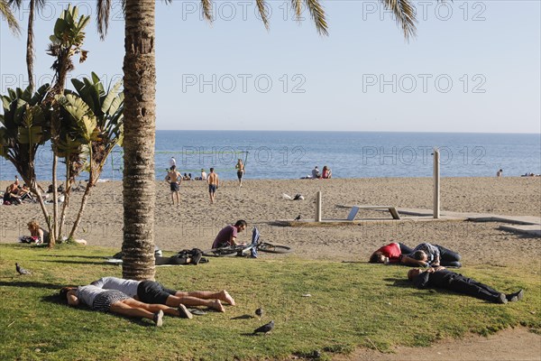 On the city beach of Malaga, Malagueta, Costa del Sol, 11/02/2019