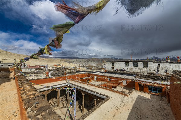 The walled historic centre, Lo Manthang, Kingdom of Mustang, Nepal, Asia