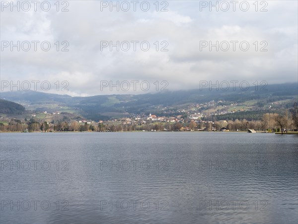 Cloudy sky, Stubenbergsee, behind Stubenberg am See, Styria, Austria, Europe