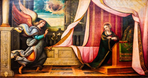 Transfiguration of Mary, Pellegrino da San Daniele, oil on canvas, 1519, Galeria d'Arte Antica, Castello di Udine, seat of the State Museums, Udine, most important historical city of Friuli, Italy, Udine, Friuli, Italy, Europe