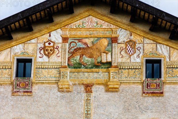 Palazzo Comitale degli Spilimbergo di Sopra, Venetian Loewe, historic old town centre, Spilimbergo, Friuli, Italy, Spilimbergo, Friuli, Italy, Europe