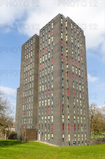 High rise tower blocks student accommodation, South Towers, University of Essex, Colchester, Essex, England, UK