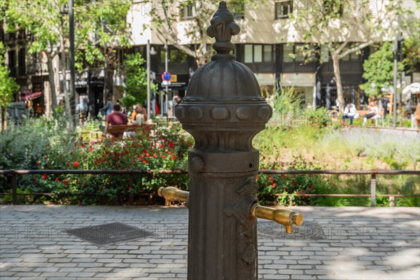 Drinking water fountain in Barcelona, Spain, Europe