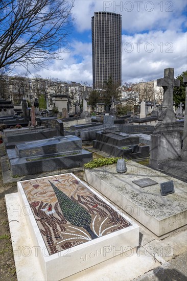 Tour Montparnasse, graves Montparnasse cemetery, Paris, France, Europe