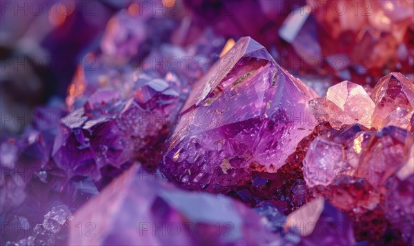 Natural texture of raw amethyst gemstones AI generated