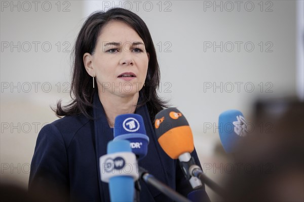 Annalena Baerbock (Alliance 90/The Greens), Federal Foreign Minister, photographed during a doorstep visit to the Council on Foreign Relations in Luxembourg, 22 April 2024. Photographed on behalf of the Federal Foreign Office