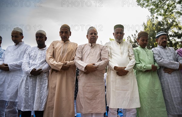 Muslims gather to perform Eid al-Fitr prayer at Eidgah in Guwahati, Assam, India on April 11, 2024. Muslims around the world are celebrating the Eid al-Fitr holiday, which marks the end of the fasting month of Ramadan