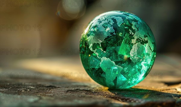 Natural gemstone sphere formed earth globe AI generated