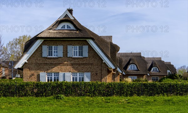 Holiday home development on the Baltic Sea beach, Ruegen, Mecklenburg-Vorpommern, Germany, Europe