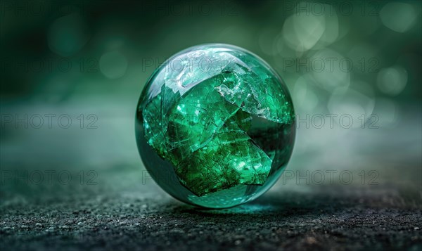 Natural gemstone sphere formed earth globe AI generated