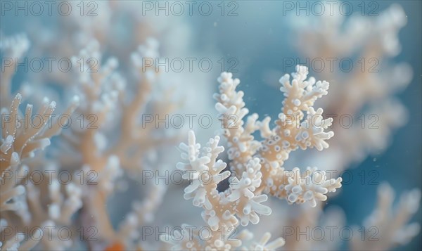 Coral bleaching due to pollution and rising sea temperatures AI generated