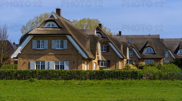 Holiday home development on the Baltic Sea beach, Ruegen, Mecklenburg-Vorpommern, Germany, Europe