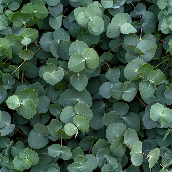 Seamless pattern of eucalyptus leaves AI generated