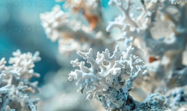 Coral bleaching due to pollution and rising sea temperatures AI generated