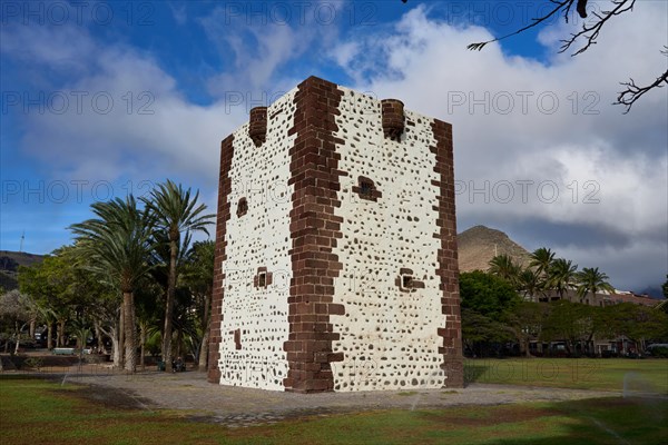 Torre del Conde, Tower of the Count, medieval defence defence tower in the park, Parque de la Torre, San Sebastian de La Gomera, La Gomera, Canary Islands, Spain, Europe