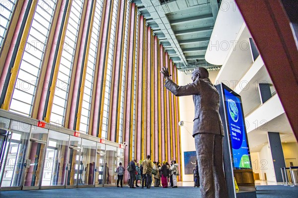 Statue of Nelson Mandela in the entrance hall of the UN headquarters in New York