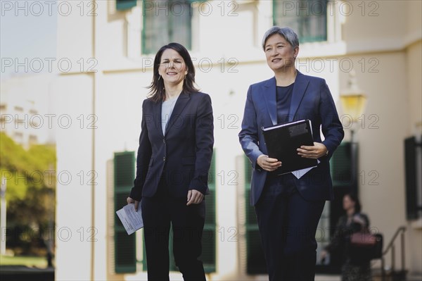 Annalena Baerbock (Alliance 90/The Greens), Federal Foreign Minister, and Penny Wong, Foreign Minister of Australia, photographed in Adelaide, 3 May 2024. Baerbock is travelling to Australia, New Zealand and Fiji for political talks / Photographed on behalf of the Federal Foreign Office