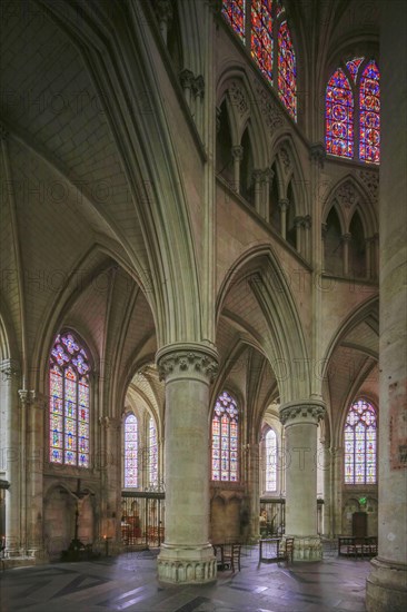 Choir ambulatory, Romanesque-Gothic Saint-Julien du Mans Cathedral, Le Mans, Sarthe department, Pays de la Loire region, France, Europe