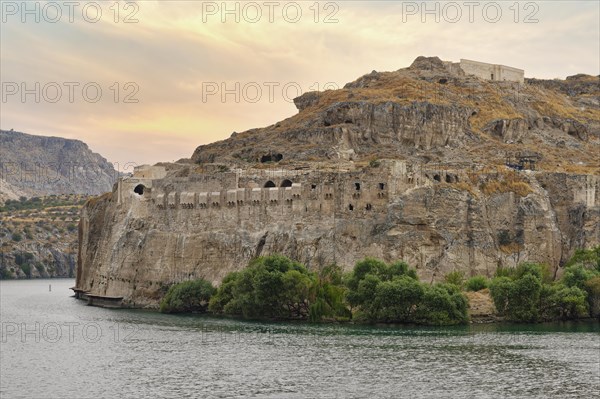 Rumkale roman fortress on the Euphrates River, Halfeti, Turkey, Asia