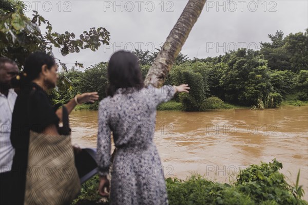 (R-L) Annalena Baerbock (Buendnis 90/Die Gruenen), Federal Foreign Minister, and Christine Fung, employee of the Deutsche Gesellschaft fuer Internationale Zusammenarbeit, photographed during a visit to the village of Vuniniudrovo, 6 May 2024. Baerbock is travelling to Australia, New Zealand and Fiji for political talks / Photographed on behalf of the Federal Foreign Office