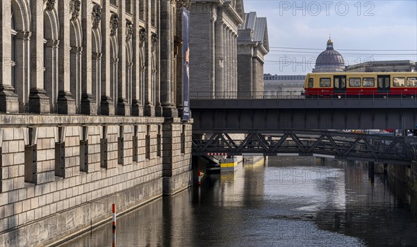 S-Bahn bridge at the Bode Museum, Berlin, Germany, Europe