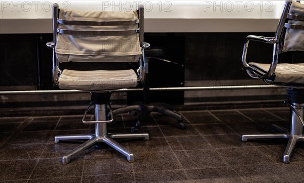 An empty hairdresser's chair, taken in the Coiffeur Sivan hairdressing salon in Berlin, 22/04/2024