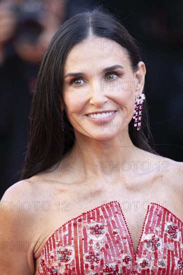 Cannes, France, 17.5.2024: Demi Moore at the premiere of Kinds of Kindness on the red carpet of the Palais des Festivals during the 77th Cannes International Film Festival. The 77th Cannes International Film Festival will take place from 14 to 25 May 2024, Europe