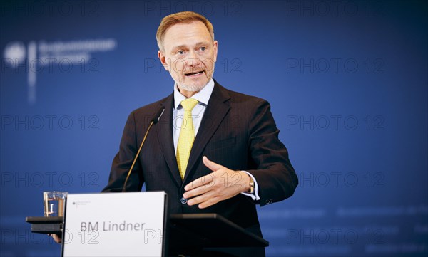 Christian Lindner (FDP), Federal Minister of Finance, photographed during a press conference on tax estimation in Berlin, 16.05.2024. Photographed on behalf of the Federal Ministry of Finance (BMF)