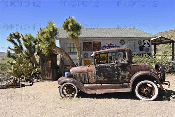 Rusty Ford Model A on Route 66, Hackberry General Store, Hackberry, Arizona