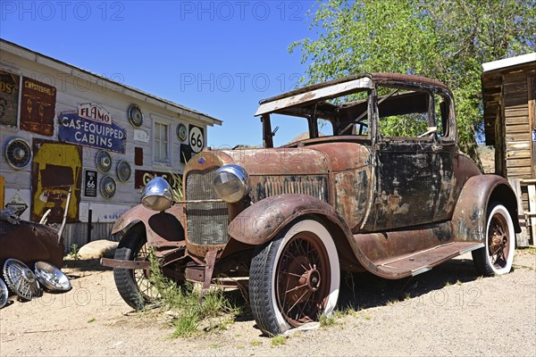 Rusty Ford Model A on Route 66, Hackberry General Store, Hackberry, Arizona