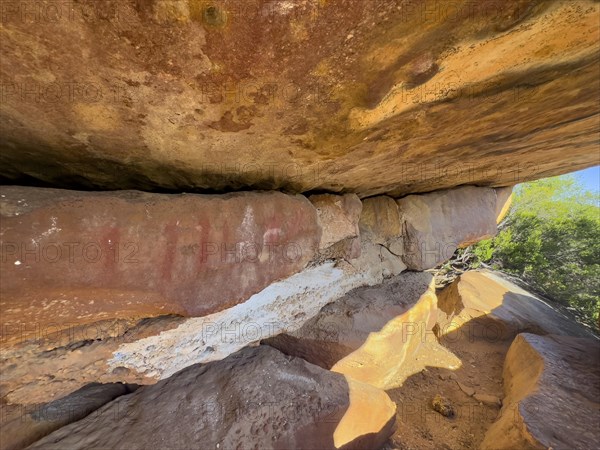 Prehistoric depiction on a rock, San rock paintings, Sevilla Art Rock Trail, Cederberg Mountains, near Clanwilliam, Western Cape, South Africa, Africa