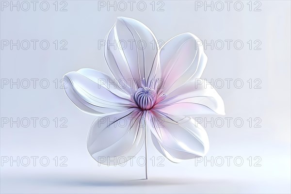 Digital rendered flower evolving in a futuristic forward botanical concept with minimalistic forms, AI generated