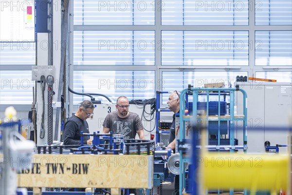 Minister President Michael Kretschmer visited TRUMPF Sachsen SE in Neukirch. After being welcomed by Dr Nicola Leibinger-Kammueller, CEO of TRUMPF SE + Co KG, and Dr Mathias Kammueller, CDO of TRUMPF SE + Co KG, the Minister-President talked to those present and took part in a tour of the company. The company is one of the international market and technology leaders in the field of machine tools and lasers for industrial production, Neukirch/Lausitz, Saxony, Germany, Europe