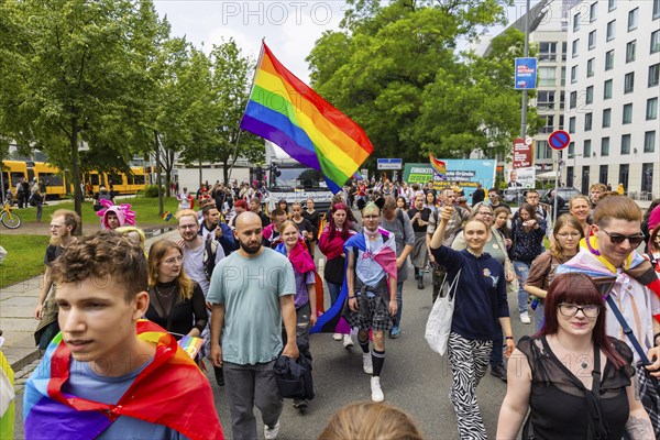 Christopher Street Day in Dresden, Dresden, Saxony, Germany, Europe