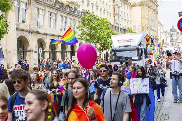 Christopher Street Day in Dresden, Dresden, Saxony, Germany, Europe