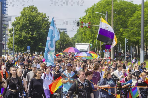 Christopher Street Day in Dresden, Dresden, Saxony, Germany, Europe