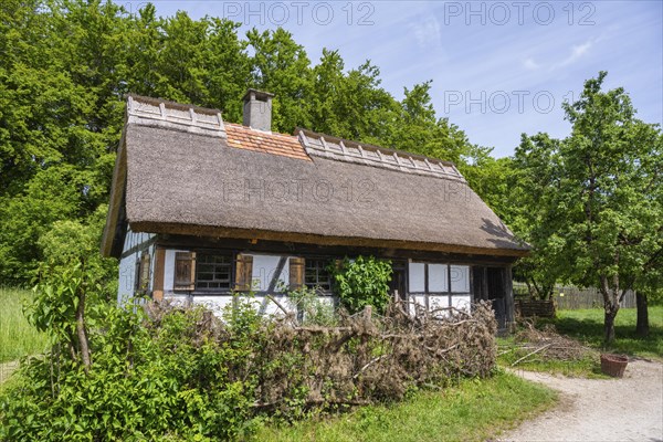 Traditionally built, old day labourer's house, late 18th century, original location: Delkhofen on the Swabian Alb, open-air museum Neuhausen ob Eck, district of Tuttlingen, Baden-Wuerttemberg, Germany, Europe