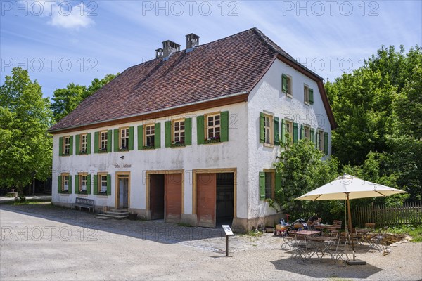 Traditionally built old schoolhouse, also town hall, built in 1830, original location: Bubsheim, district of Tuttlingen, open-air museum Neuhausen ob Eck, district of Tuttlingen, Baden-Wuerttemberg, Germany, Europe