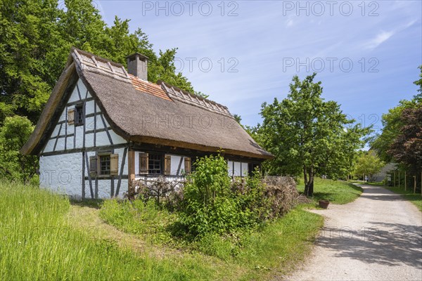 Traditionally built, old day labourer's house, late 18th century, original location: Delkhofen on the Swabian Alb, open-air museum Neuhausen ob Eck, district of Tuttlingen, Baden-Wuerttemberg, Germany, Europe