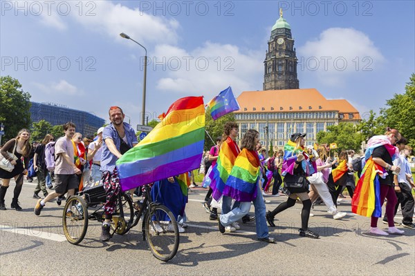 Christopher Street Day in Dresden, Dresden, Saxony, Germany, Europe