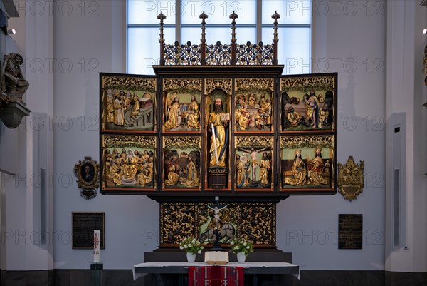 Interior view of the Pauline Altar, High Altar, Paulinum, University Church of St Pauli, University Alma Mater Lipsiensis, Leipzig, Saxony, Germany, Europe