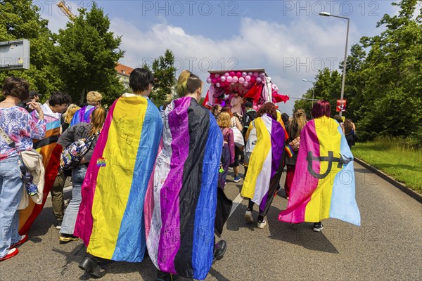 Christopher Street Day in Dresden, Dresden, Saxony, Germany, Europe