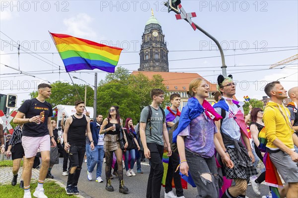 Christopher Street Day in Dresden, Dresden, Saxony, Germany, Europe